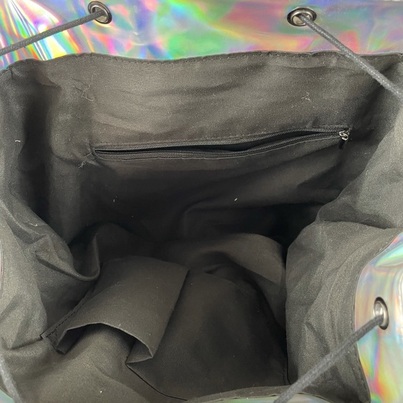 Futuristic Space Iridescent Holographic Geometric Triangles Backpack - Picture 9 of 13